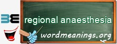 WordMeaning blackboard for regional anaesthesia